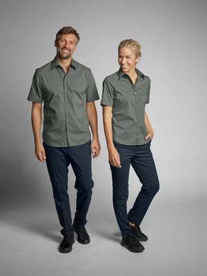 Hemd Kurzarm Porter Regular Fit; Kleidergröße 41/42; ciemny szary