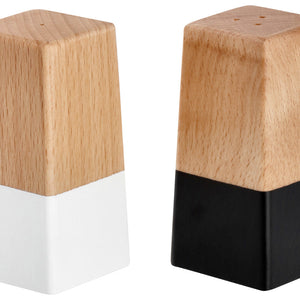zestaw solniczki/pieprzniczki  Kayu kątowy stożkowy; 4.5x9x4.5 cm (SxWxG); buk