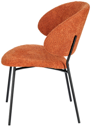 krzesło Lindo Boucle; 55x65x85 cm (SxGxW); siedzisko terakota, stelaż czarny