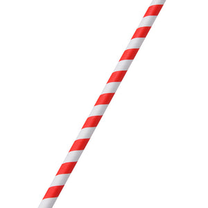 słomka Spirale; 0.8x25 cm (ØxD); czerwony/biały; 100 sztuka / opakowanie
