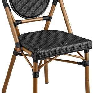 krzesło Tolia bez podłokietników; 46x55x87.5 cm (SxGxW); siedzisko czarny, stelaż jasny brązowy; 2 sztuka / opakowanie