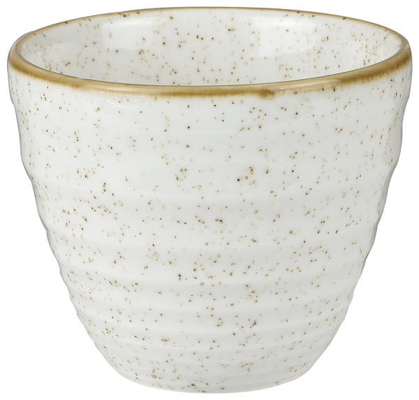 Ripple Chip Mug Stonecast Barley White; 280ml, 9.5x8.3 cm (ØxW); biały/brązowy; okrągły; 12 sztuka / opakowanie