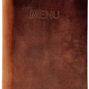menu Airdrie z tłoczeniem MENU A4; Größe DIN A4; brązowy