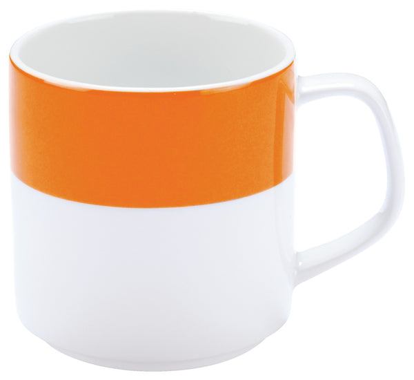 kubek Multi-Color; 245ml, 6x7.8 cm (ØxW); biały/pomarańczowy; okrągły; 6 sztuka / opakowanie