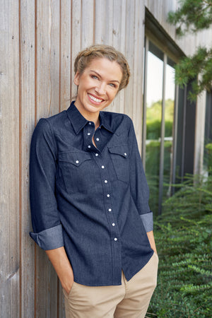 Jeansbluse Ryan; Kleidergröße 34; ciemny niebieski