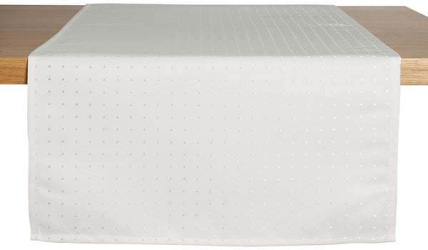 bieżnik Nito; 50x130 cm (SxD); biały; prostokątny