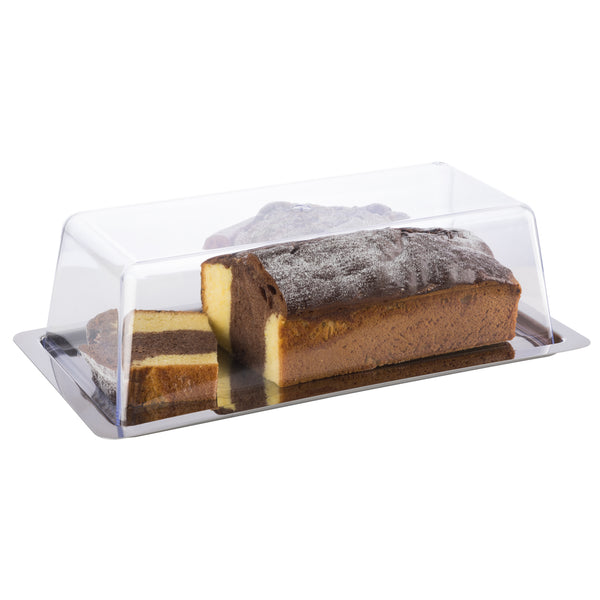 taca z pokrywą; 33x17x10 cm (DxSxW); srebro; prostokątny