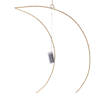 wieszak LED księżyc Hayal; 45.5x63 cm (SxW); złoto