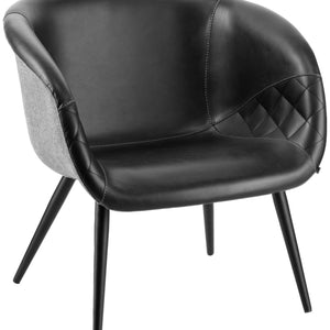 fotel Yankee; 75x68x75.5 cm (SxGxW); siedzisko czarny/jasny szary, stelaż czarny