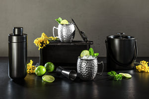 kubek do Moscow Mule  Glendale młotkowany; 550ml, 8.8x9.8 cm (ØxW); czarny
