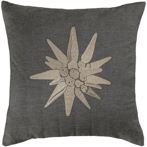 poszewka na poduszkę dekoracyjną Alpino Flower; 40x40 cm (SxD); antracyt