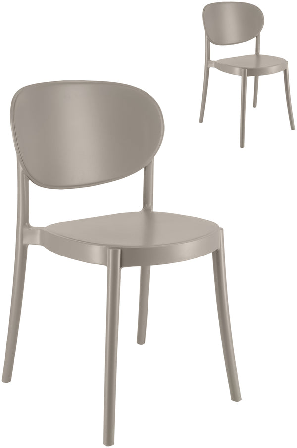 Kunststoffstuhl Neo; 48x50x79 cm (SxGxW); taupe; 2 sztuka / opakowanie