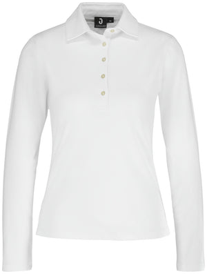 Poloshirt Damen Langarm Malme Regular Fit; Kleidergröße M; biały