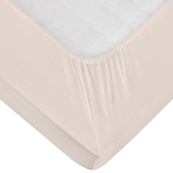 prześcieradło z gumką Jersey; 90-100x190-200 cm (SxD); taupe; 2 sztuka / opakowanie