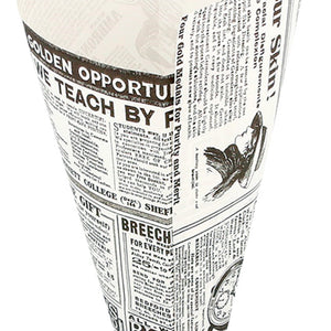 torba na frytki News trójkątna; 29.5x21 cm (DxS); czarny/biały; trójkątny; 250 sztuka / opakowanie