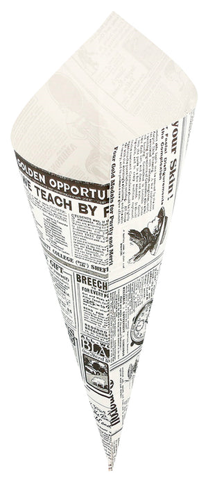 torba na frytki News trójkątna; 29.5x21 cm (DxS); czarny/biały; trójkątny; 250 sztuka / opakowanie