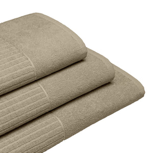 Muster Duschtuch Alassio mit Einwebung Logo Tagline; 70x140 cm (SxD); beżowy