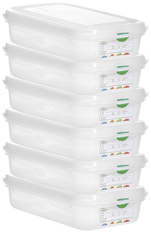 pojemnik GN z tworzywa sztucznego Dena 45017; Größe GN 1/4, 1800ml, 26.5x16.2x6.5 cm (DxSxG); biały; 6 sztuka / opakowanie