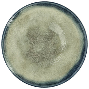 talerz płaski Auri z rantem; 24x1.9 cm (ØxW); beżowy/ciemny niebieski/brązowy; okrągły; 6 sztuka / opakowanie