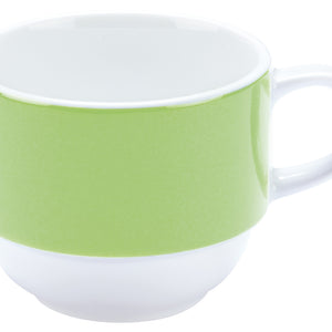 filiżanka do kawy Multi-Color; 160ml, 7x6 cm (ØxW); biały/zielony; okrągły; 6 sztuka / opakowanie