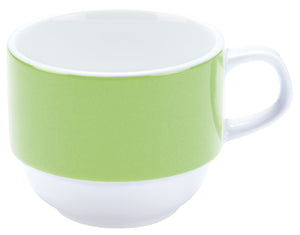 filiżanka do kawy Multi-Color; 160ml, 7x6 cm (ØxW); biały/zielony; okrągły; 6 sztuka / opakowanie