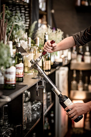 otwieracz do butelek Omaha; 18x4 cm (DxS); czarny/srebro; 4 sztuka / opakowanie