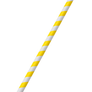 słomka Spirale; 0.8x25 cm (ØxD); żółty/biały; 100 sztuka / opakowanie