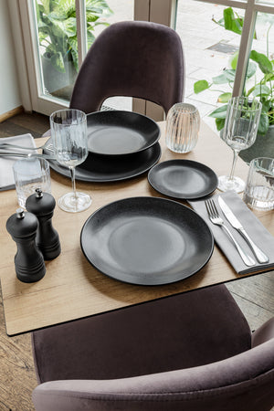talerz do pizzy Masca; 28 cm (Ø); czarny; okrągły; 4 sztuka / opakowanie