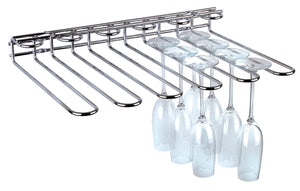 szyna do szkła 20 kieliszków; 45x32x6 cm (DxSxW); srebro