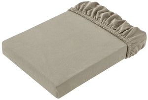 prześcieradło z gumką Elastik-Jersey; 90-100x200-220 cm (SxD); taupe