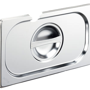 pokrywa GN Basic z wnęką na łyżkę; Größe GN 1/4, 26.5x16.2 cm (DxS); srebro
