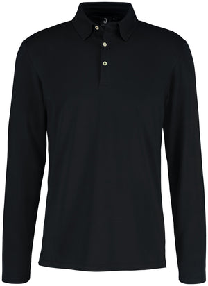 Poloshirt Herren Langarm Malme Regular Fit; Kleidergröße M; czarny