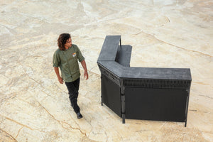 Outdoorbar Baruba Eckelement Außen; 78x56x115 cm (DxSxW); beton/antracyt