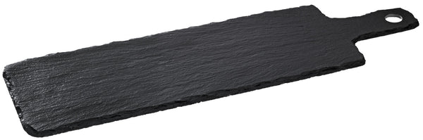 taca z łupka naturalnego Patara kwadratowa z uchwytem; 40x15x0.5 cm (DxSxW); czarny; prostokątny