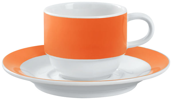 spodek do kubka / filiżanki do kawy Multi-Color; 15.3x2.1 cm (ØxW); biały/pomarańczowy; okrągły; 6 sztuka / opakowanie