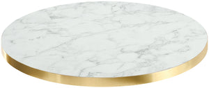 blat Marvani okrągły; 50x2.5 cm (ØxW); złoto/biały/marmurkowy; okrągły