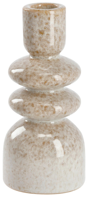 świecznik Attila; 6.6x14.3 cm (ØxW); beżowy/brązowy