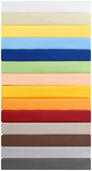 prześcieradło z gumką Jersey; 90-100x190-200 cm (SxD); żółty; 2 sztuka / opakowanie