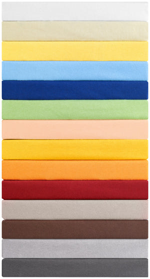 prześcieradło z gumką Jersey; 90-100x190-200 cm (SxD); biały; 10 sztuka / opakowanie