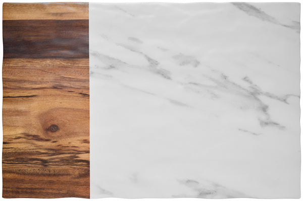 półmisek Tupelo bez rantu; 43x28.5x1 cm (DxSxW); biały/brązowy; prostokątny; 6 sztuka / opakowanie