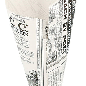 torba na frytki News trójkątna; 24x17 cm (DxS); czarny/biały; trójkątny; 250 sztuka / opakowanie