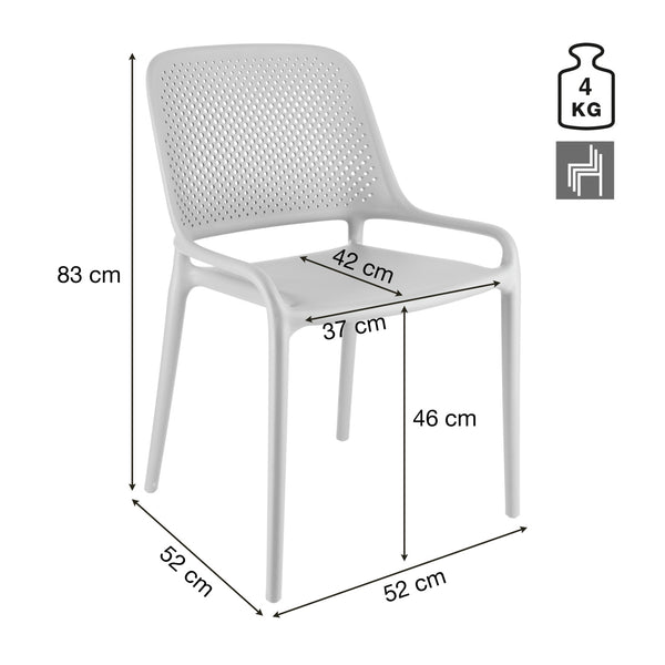 Kunststoff Stuhl Rovin; 52x51.5x82.5 cm (SxGxW); -; 4 sztuka / opakowanie
