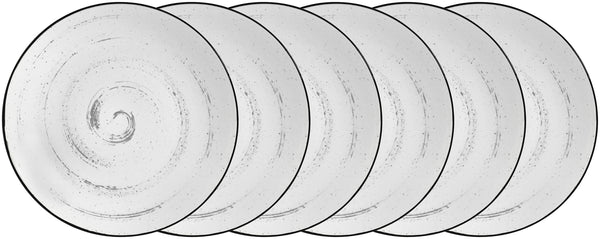 talerz płaski Fungio; 21.5 cm (Ø); biały/czarny; okrągły; 6 sztuka / opakowanie