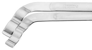 Grillzange gebogen; 33.9x5x6 cm (DxSxW); srebro