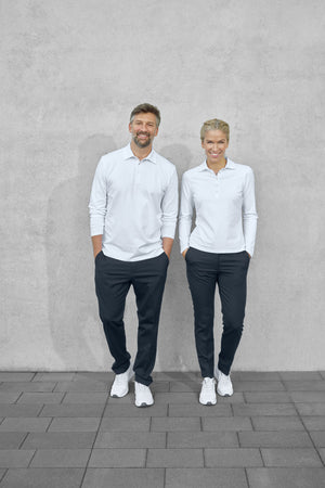 Poloshirt Damen Langarm Malme Regular Fit; Kleidergröße M; biały