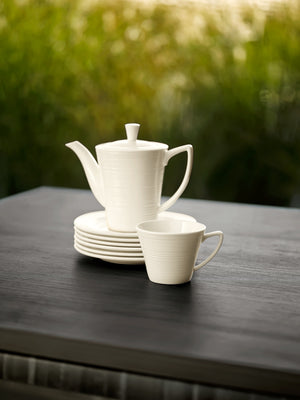 dzbanek do kawy Skyline z pokrywką; 420ml, 10x14.5 cm (ØxW); biel kremowa; okrągły; 6 sztuka / opakowanie