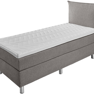 łóżko kontynentalne Basic tkanina tapicerska, wezgłowie z tkaniny; 90x200x63 cm (SxDxW); taupe; -