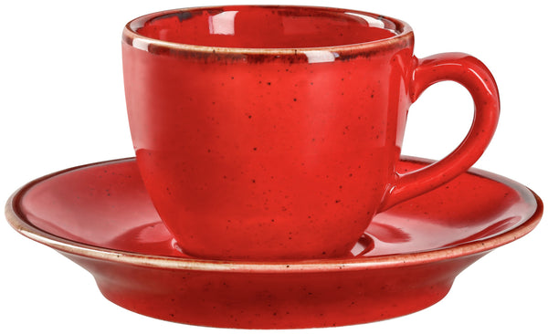 spodek do filiżanki do espresso Sidina; 12x2.5 cm (ØxW); czerwony; okrągły; 6 sztuka / opakowanie