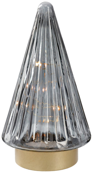 szklane drzewko LED Fenris; 10.8x19.5 cm (ØxW); antracyt/złoto