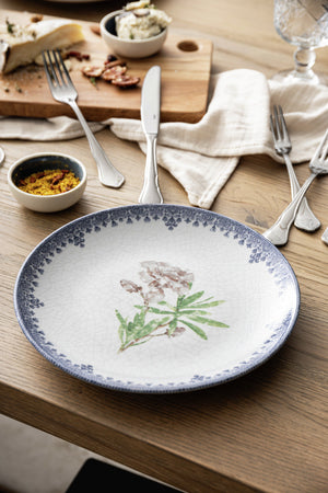Teller flach  Nonna mit Dekor; 24.5 cm (Ø); niebieski/biały/rosé; okrągły; 6 sztuka / opakowanie